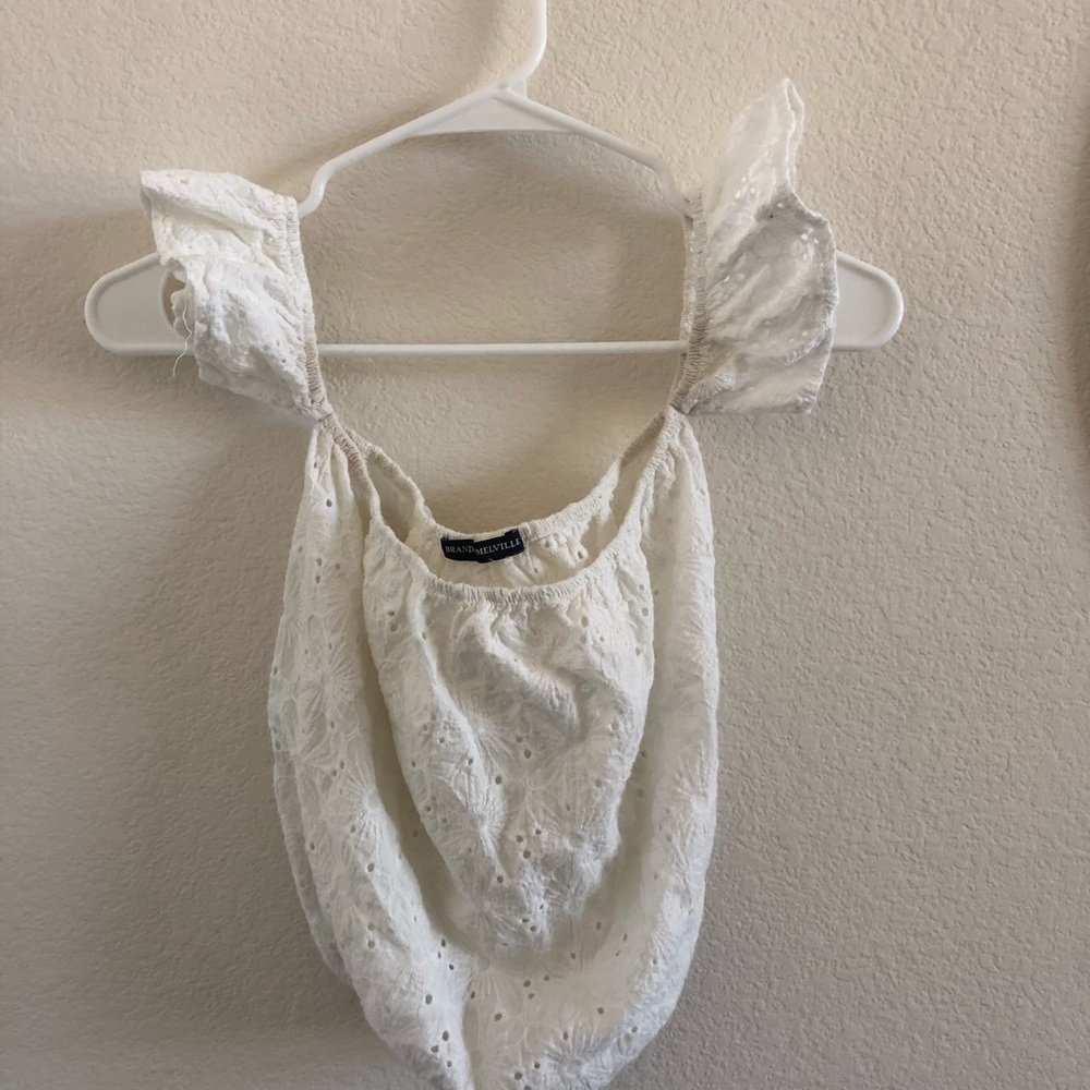 Off the shoulder white crop top